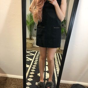 Jcrew black shift dress with zip pockets